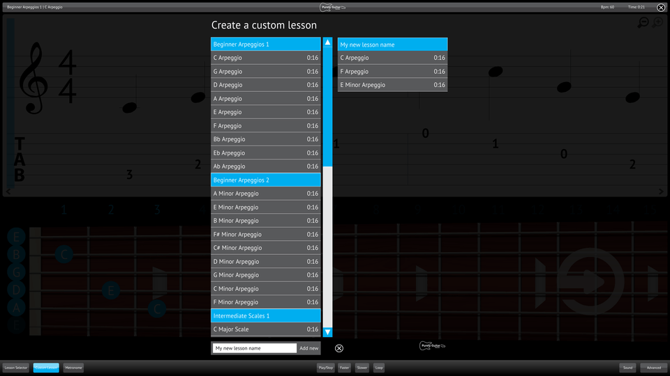 Purely Electric Guitar Screenshot Custom Lesson